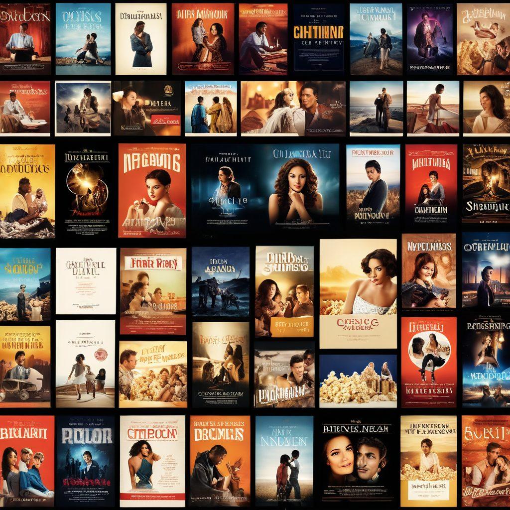A dynamic collage showcasing a variety of adult video library covers and mesmerizing scenes of exclusive content, interspersed with elements like film reels, popcorn, and a cozy viewing room setting. The image should convey excitement and allure, with soft lighting and an inviting atmosphere. Vintage and modern design elements blend seamlessly, reflecting diversity in themes. super-realistic. vibrant colors. cinematic feel.